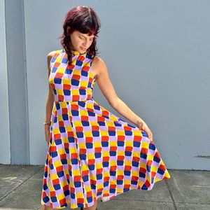 Nooworks Dahlia Dress in Grid Print